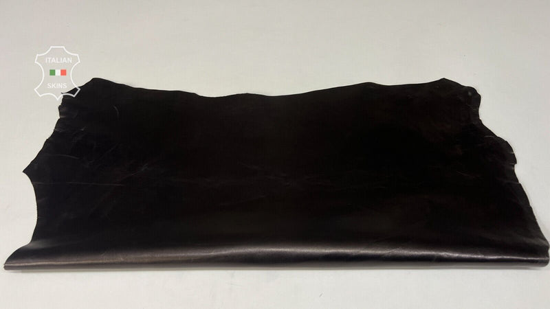 VERY DARK BROWN SHINY Italian Goatskin leather hide Bookbinding 5sqf 0.8mm B7566