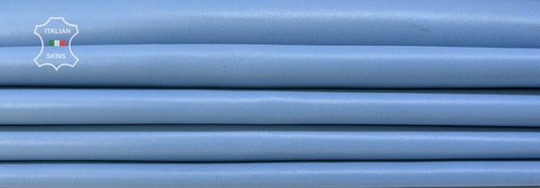 AZURE BLUE Soft Italian Lambskin Sheep leather hides 2 skins 12sqf 0.9mm #B8245