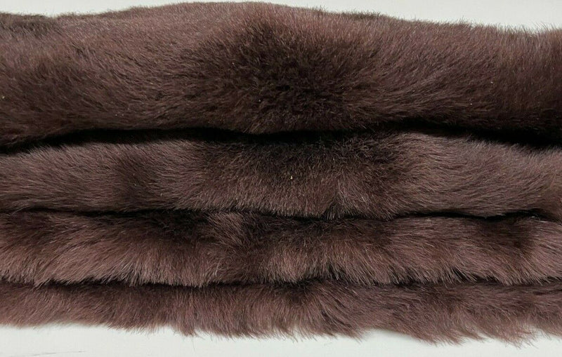 BROWN sheepskin shearling fur hairy sheep Italian leather skin 18"X22" #A9246