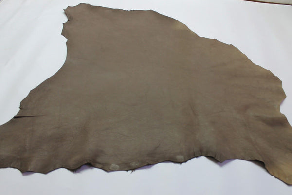 Italian Goatskin leather skin skins hide hides TAUPE BROWN 4+sqf #A951