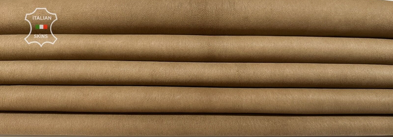 NATURAL WALNUT BROWN Soft Stretch Lambskin leather 2 skins 10sqf 0.7mm #B7133