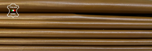 LIGHT OLIVE BROWN DISTRESSED Thin Soft Lamb leather 4 skins 30sqf 0.5mm #B9124