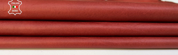 BRIC RED CRINKLE Thin Soft Italian Lambskin Leather hide hides 5sqf 0.4mm #B9593