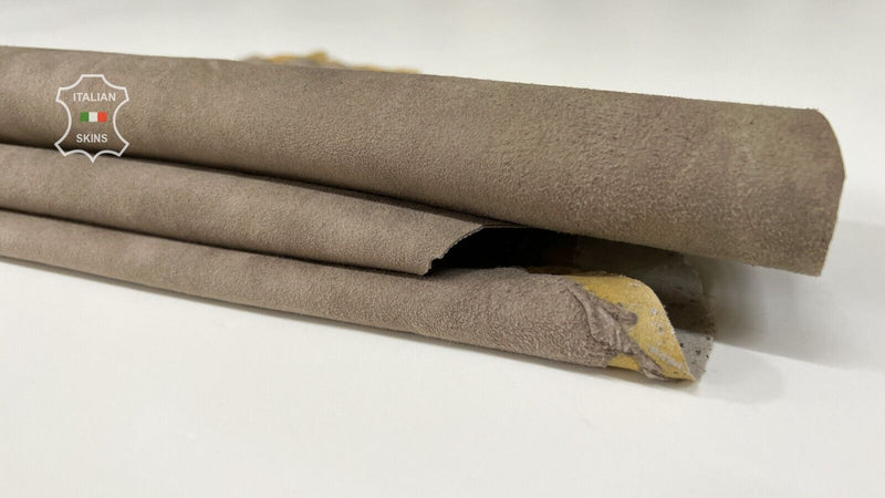 BEIGE SUEDE BACKED Soft Italian Lambskin leather hides skins 4+sqf 0.7mm #B7234