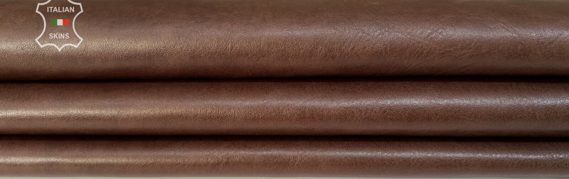 BROWN ANTIQUED VEGETABLE TAN Soft Italian Lamb Sheep leather 6sqf 0.8mm #B8079