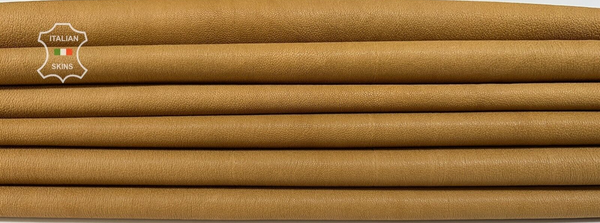 NATURAL TAN Soft Italian Stretch Lambskin leather 2 skins 8sqf 0.7mm #B7131