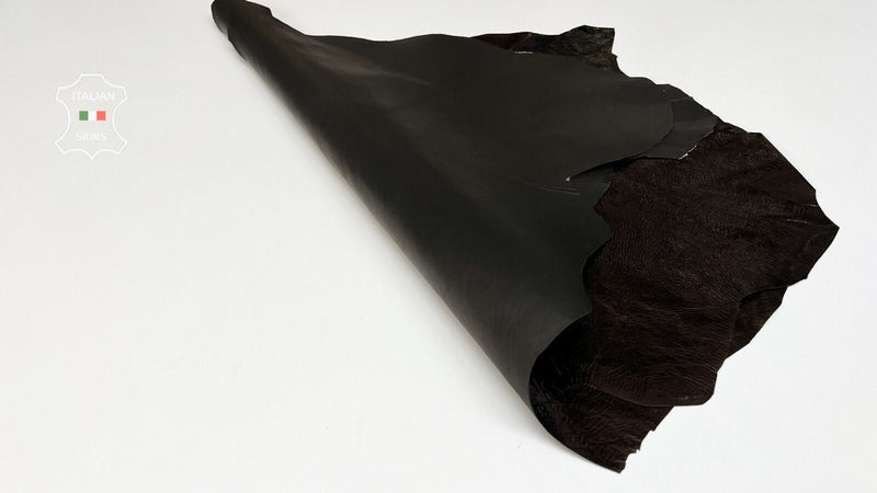 METALLIC DARK BROWN CRINKLED COATED Goatskin leather 3 hides 12sqf 0.6mm B7124