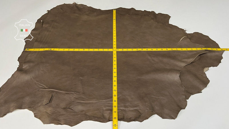 WALNUT BROWN DISTRESSED Thin Soft Lambskin leather 2 skins 10sqf 0.6mm #B7298