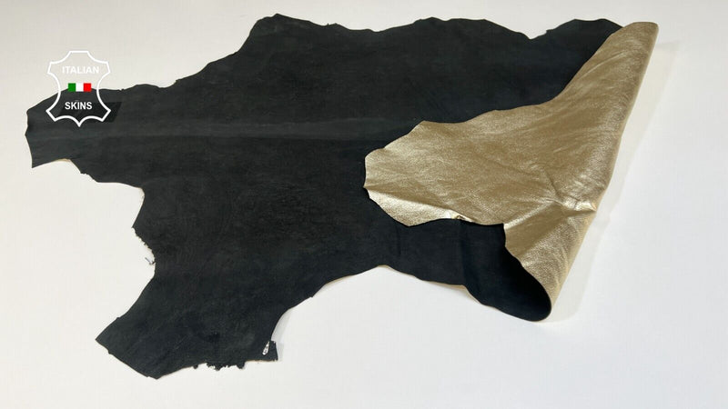 METALLIC LIGHT GOLD PEBBLE GRAINY Goatskin Goat leather hides 6sqf 0.8mm #B4294