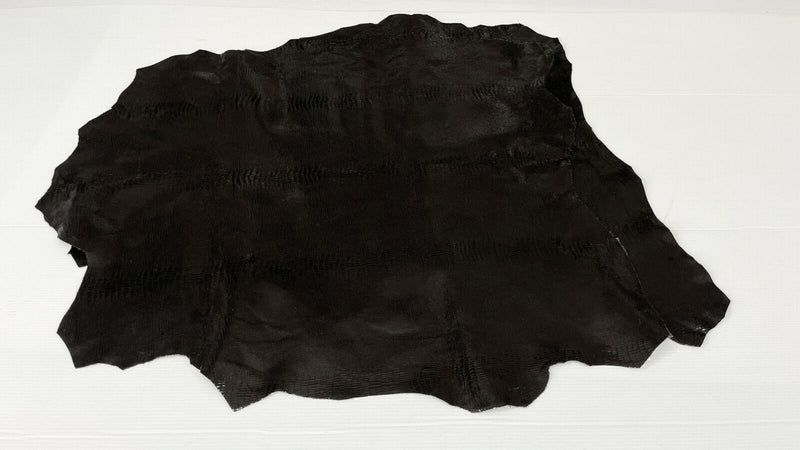 BLACK TEJUS shiny Italian Goatskin Goat leather 2 skins 6sqf 1.0mm #A7346