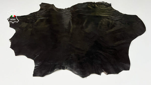 PATENT DARK BROWN CRINKLED Soft Italian Lambskin leather hides 8sqf 1.0mm #B8377