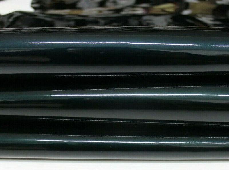 PATENT DARK TEAL pearlized Upholstery CALF cow Leather skin 13+sqf 0.8mm #P11