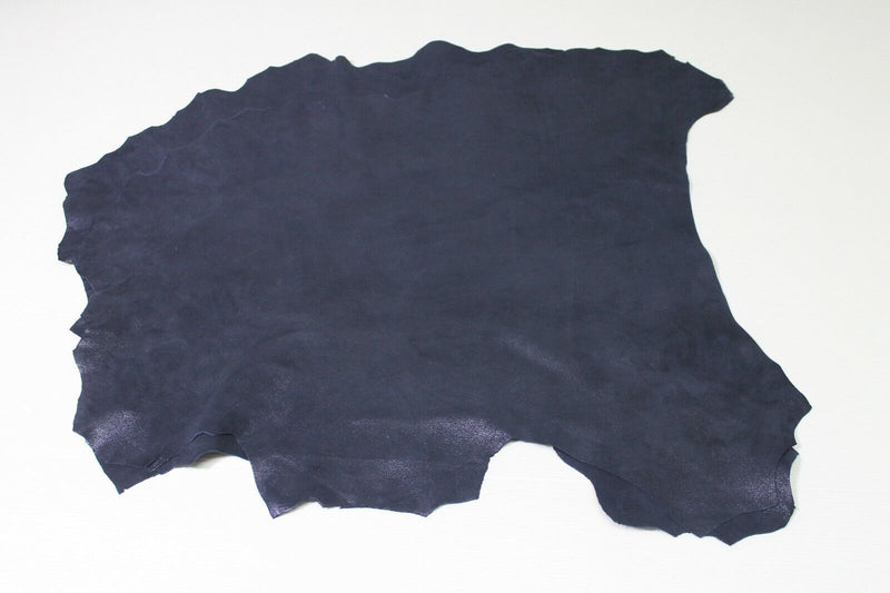 DARK BLUE SUEDE PEARLIZED shimmer Lambskin leather 2 skins 0.6mm 6sqf #A5710