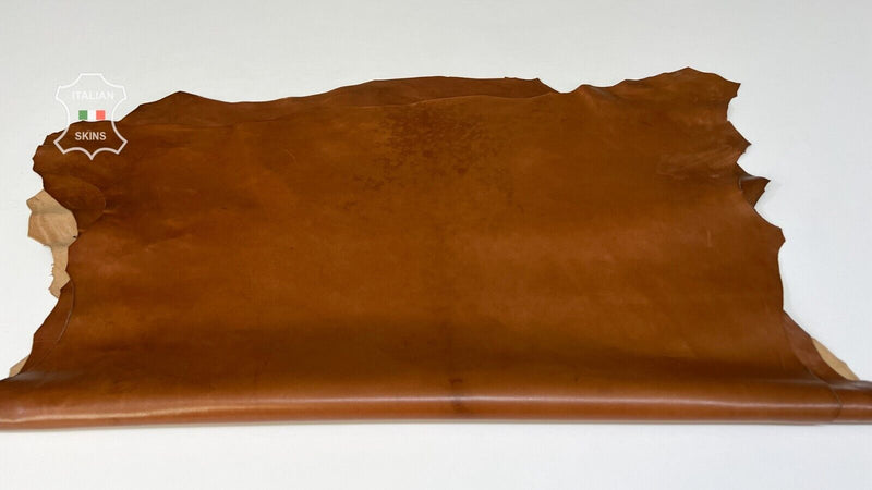 BROWN VEGETABLE TANNED RUSTIC LOOK Soft Lamb leather 2 skins 16sqf 0.7mm #B7840