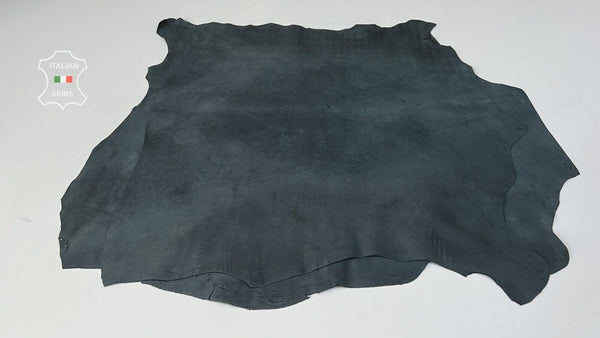 ANTHRACITE BLACK SUEDE Italian Goatskin leather hides 2 skins 7+sqf 0.7mm #B8293