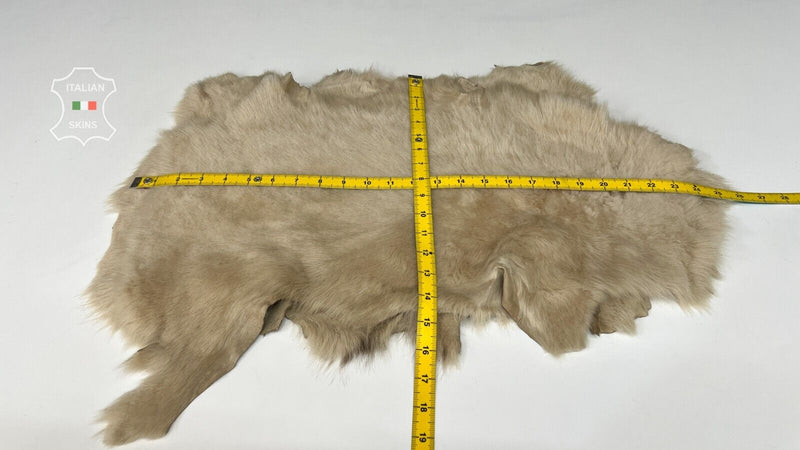 SANDY BEIGE HAIR On sheepskin shearling fur leather 2 skins total 14"X24" #B7245