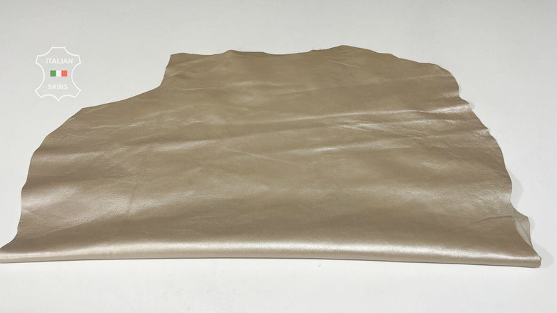 CHAMPAGNE LIGHT PLATINUM Soft Italian Lambskin leather 2 skins 10sqf 0.8mm B7532