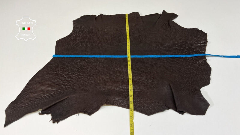 DARK BROWN BUBBLY VEGETABLE TAN Thick Italian Lambskin leather 4+sqf 2.4mm B6227