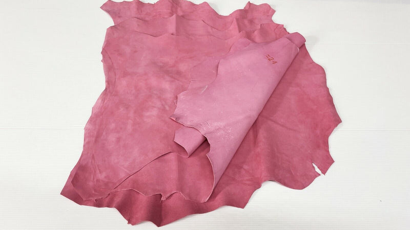 PINK SUEDE genuine Italian Goatskin Goat leather 4 skins hides total 8sqf #A7392