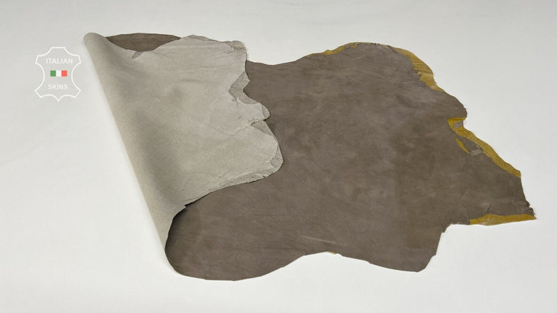 BEIGE SUEDE BACKED Soft Italian Lambskin leather hides skins 4+sqf 0.7mm #B7234