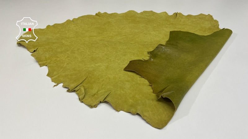 PISTACHIO ANTIQUED VEGETABLE TAN Thick Soft Lambskin leather 6sqf 1.3mm #B5286