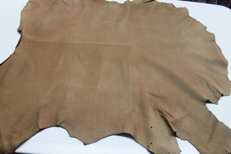 Italian CALF leather hide hides skin skins NATURAL CAMEL PRINTED #A46  7sqf
