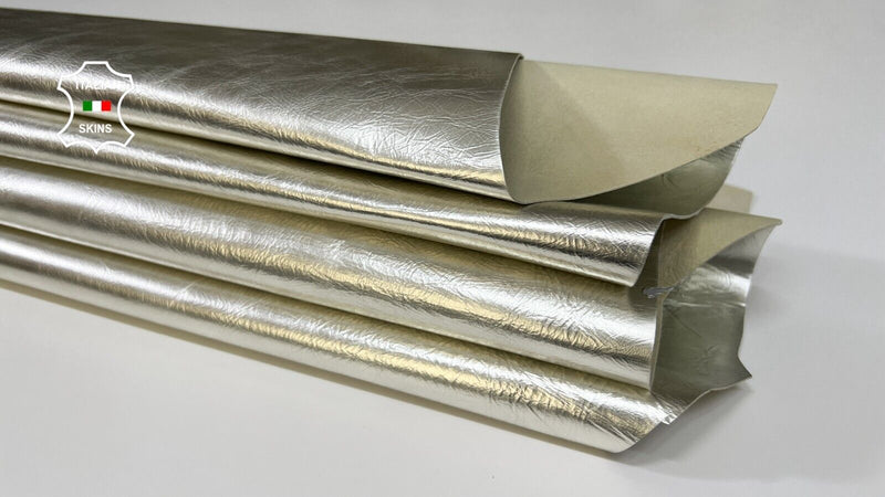 METALLIC LIGHT GOLD PLATINUM COATED Goatskin leather 2 skins 7+sqf 0.7mm #B6194