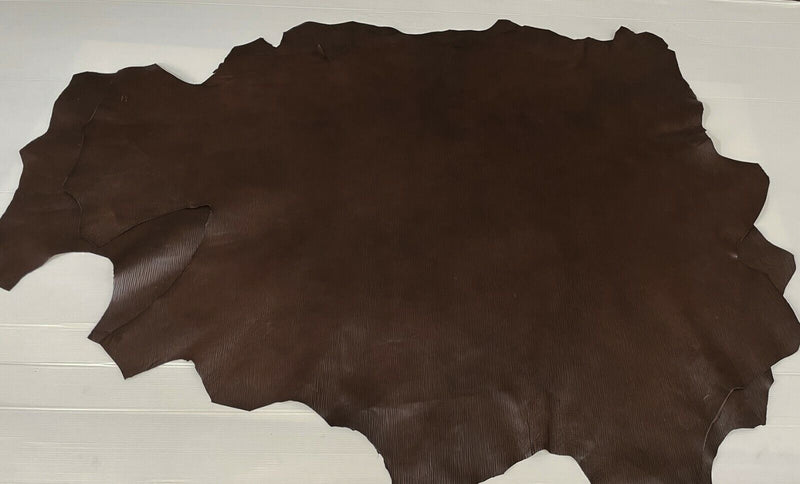 BROWN EPI LV textured thin soft Lambskin Lamb leather 2 skins 15sqf 0.5mm #A7334