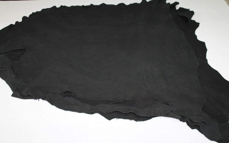 SQUARES ENGRAVE on BLACK soft Italian Lambskin leather 7 skins hides total 42sqf