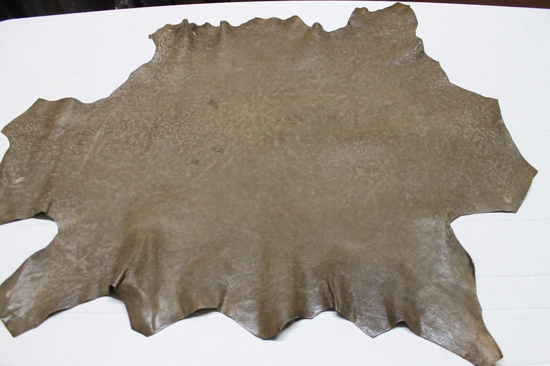 Italian thick Goatskin leather skins VINTAGE WALNUT BROWN DISTRESSED 6sqf #A932