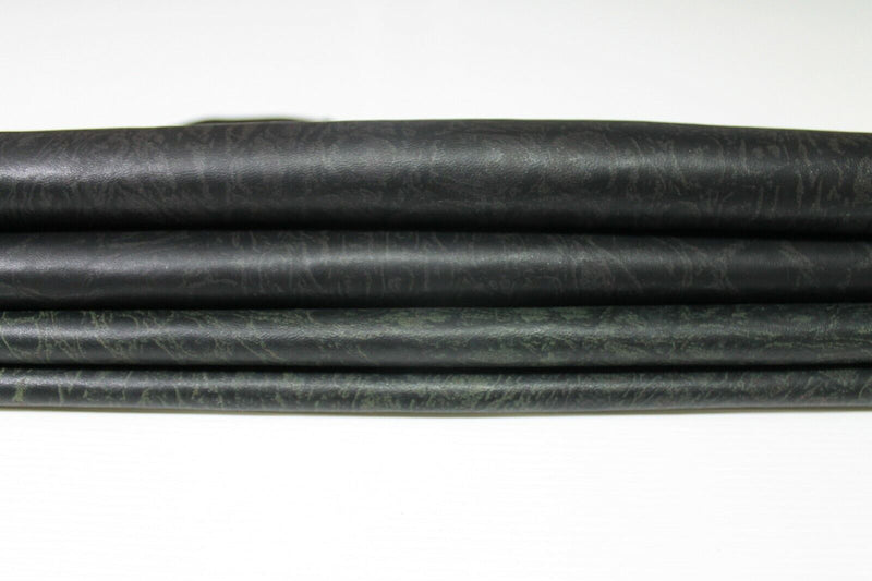 2 shades GREEN & PETROL CROCODILE print Lambskin Leather skin 8sqf 0.6mm #A5394