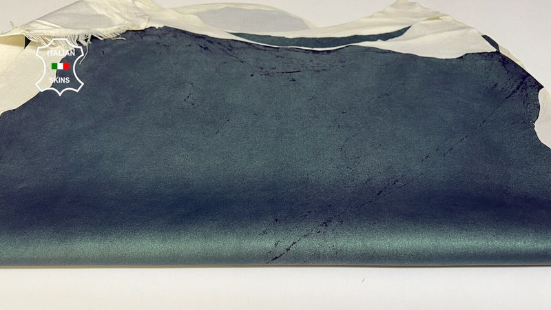 TEAL PEARLIZED Soft Italian Stretch Lambskin leather 2 skins 12sqf 0.7mm #B6526