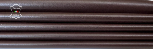 MAHOGANY BROWN Thin Soft Italian Lambskin Sheep leather 2 skins 9sqf 0.4mm B7364