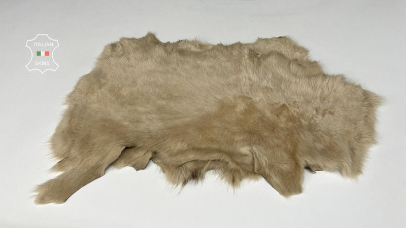 SANDY BEIGE HAIR On sheepskin shearling fur leather 2 skins total 14"X24" #B7245
