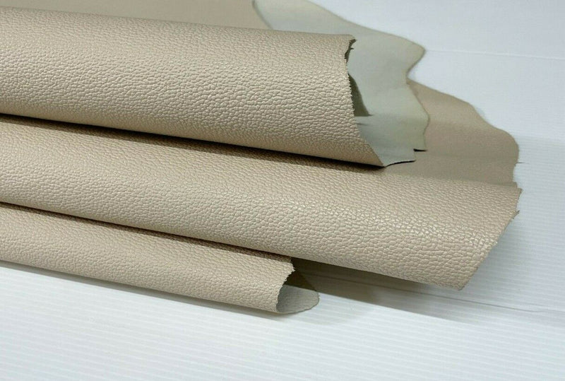 PEBBLE GRAINY IVORY Italian Goatskin leather skin skins hides 5sqf 0.7mm #A7580