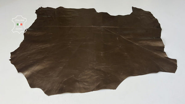 METALLIC SMOG BRONZE CRINKLED Italian Goatskin leather hides 6sqf 1.0mm #B7530
