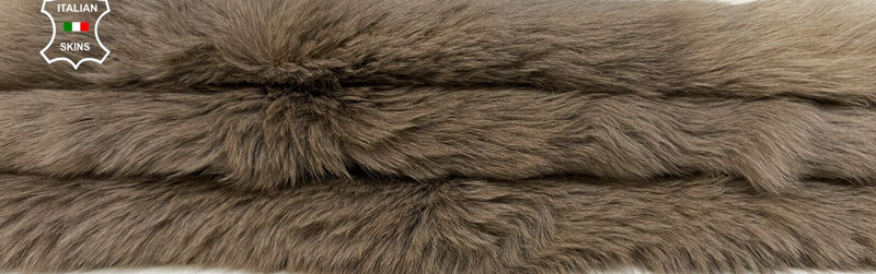LIGHT TAUPE BROWN DISTRESSED Hair On sheepskin shearling leather 21"X28" #B8699
