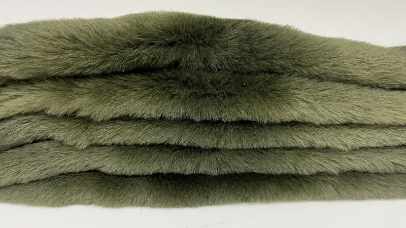 DARK GREEN sheepskin shearling fur hairy sheep leather skin 13"X28" #A9255
