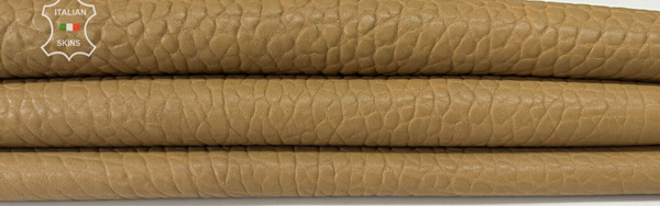 CAMEL BROWN BUBBLY GRAINY VEGETABLE TAN Thick Lambskin leather 5sqf 1.4mm #B7556