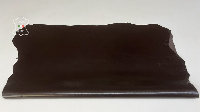 PATENT DARK BROWN CRINKLE SHINY Italian Lamb leather 2 skins 8+sqf 0.7mm #B8028