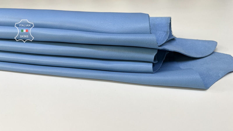 AZURE BLUE Soft Italian Lambskin Sheep leather hides 2 skins 12sqf 0.9mm #B8245