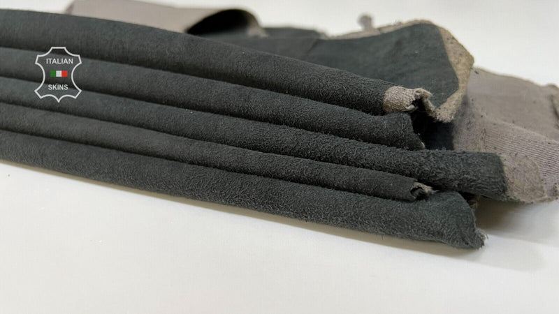 DARK GRAY SUEDE Soft Italian Stretch Lambskin leather 6 skins 35sqf 0.9mm #B7163