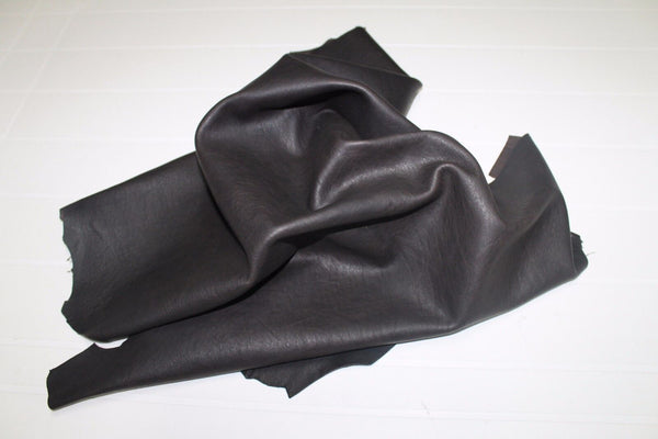 Italian thick Goatskin leather hide hides skin skins NATURAL DARK BROWN 6+sqf