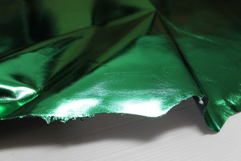 METALLIC EMERALD GREEN Italian Lambskin leather hide skin pelt skins 9sqf