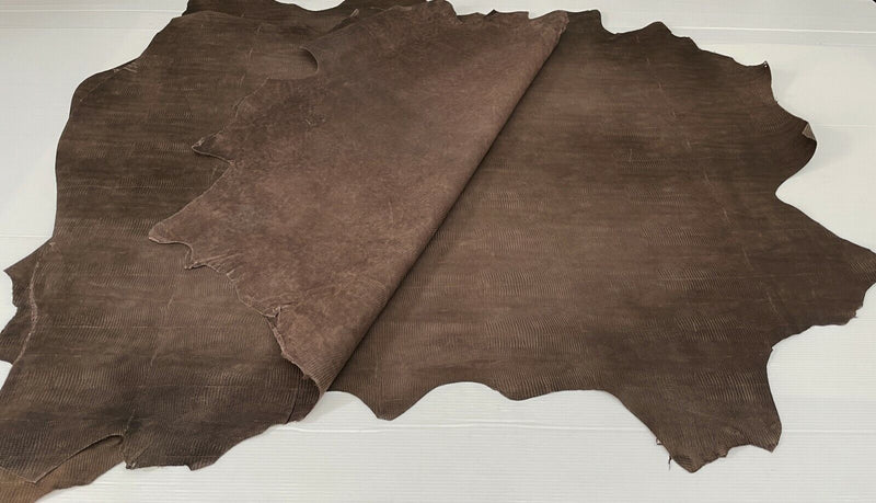 NATURAL BROWN TEJUS veg tan Calfskin Calf leather 2 skins 14sqf 0.7mm #A7347