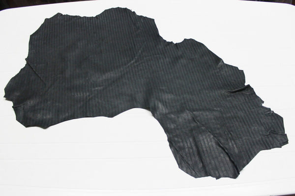 Italian Goatskin leather hides skin skins NATURAL ANTHRACITE LINES PRINT 4sqf