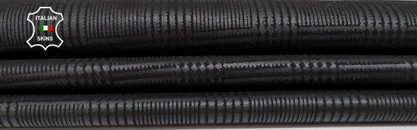 BLACK PLAID PRINT Soft Italian Lambskin Sheep leather hides 5sqf 0.7mm #B4878