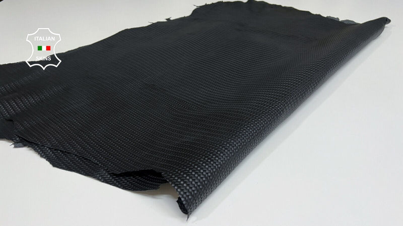 BLACK TEXTURED Thin Soft Italian Lambskin leather  2 skins 10+sqf 0.4mm #B4879