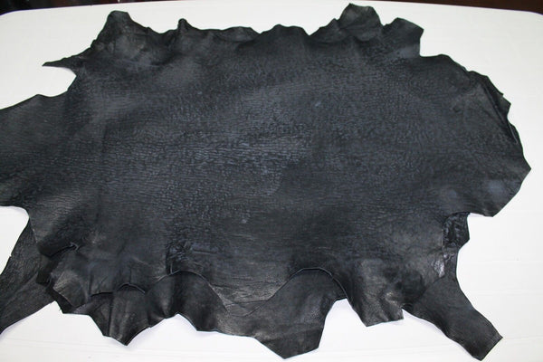 Italian thick Goatskin leather skins VINTAGE DARK GREY DISTRESSED 5sqf #A931