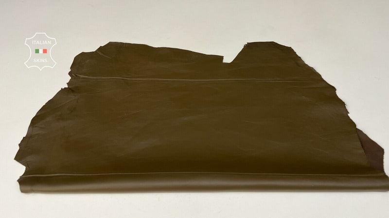 OLIVE GREEN Thin Soft Italian STRETCH Lambskin hides leather 4sqf 0.4mm #B7495